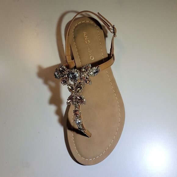 BRAND NEW ANDIAMO JEWELED THONG SANDAL - Picture 12 of 16